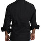 Dolce & Gabbana Black Cotton Formal Dress Men Top Shirt