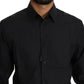 Dolce & Gabbana Black Cotton Formal Dress Men Top Shirt