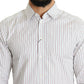 Dolce & Gabbana White Striped Formal MARTINI Shirt