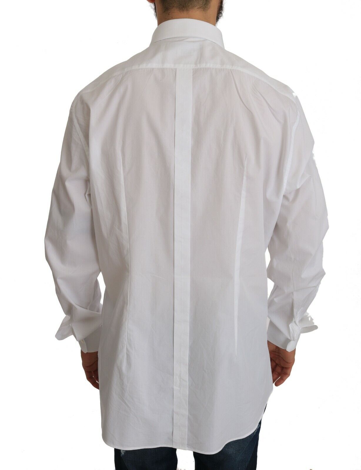 Dolce & Gabbana White 100% Cotton GOLD Slim Dress Shirt