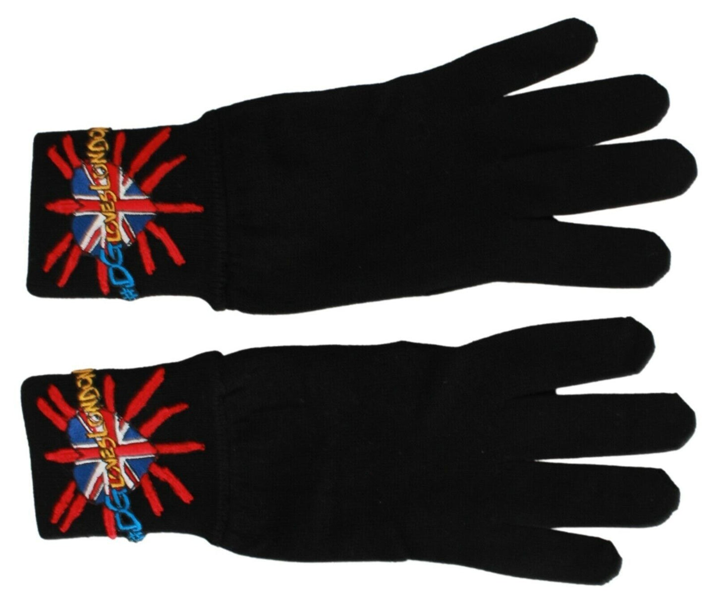 Dolce & Gabbana Black #DGLovesLondon Embroidered Wool Gloves