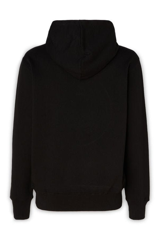 Versace Jeans Black Silver Logo Hooded Sweatshirt