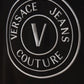 Versace Jeans Black Silver Logo Hooded Sweatshirt