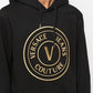 Versace Jeans Black Gold Logo Hooded Sweatshirt