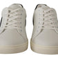 Dolce & Gabbana White Black Leather Low Shoes Sneakers