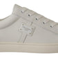 Dolce & Gabbana White Suede Leather Low Tops Sneakers