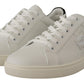 Dolce & Gabbana White Suede Leather Low Tops Sneakers