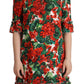 Dolce & Gabbana Multicolor Red Floral Shift Gown Dress