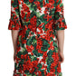 Dolce & Gabbana Multicolor Red Floral Shift Gown Dress