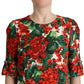 Dolce & Gabbana Multicolor Red Floral Shift Gown Dress