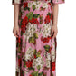 Dolce & Gabbana Pink Floral Silk Stretch Gown Maxi Dress