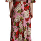 Dolce & Gabbana Pink Floral Silk Stretch Gown Maxi Dress