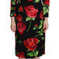 Dolce & Gabbana Elegant Black Red Floral Silk Dress