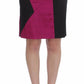 Dolce & Gabbana Pink Black Above Knees Cotton Stretch Skirt