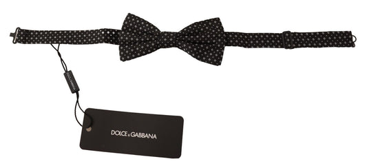 Dolce & Gabbana Black 100% Silk Adjustable Neck Papillon Tie