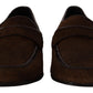 Dolce & Gabbana Shoes Dress Loafers Brown Leather Slip Shoes