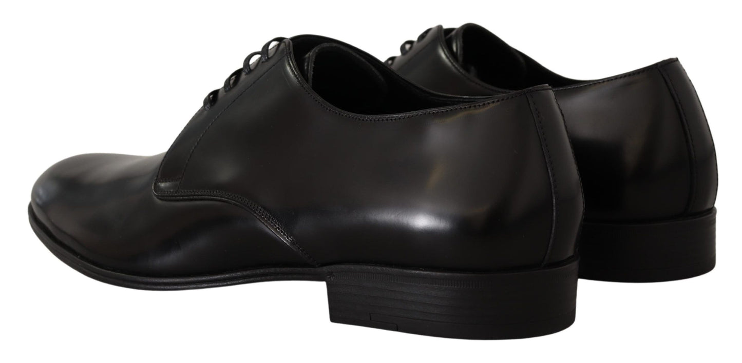 Dolce & Gabbana Black Leather Lace Up Formal Derby Shoes