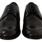 Dolce & Gabbana Black Leather Lace Up Formal Derby Shoes