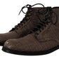 Dolce & Gabbana Gray Crocodile Leather Derby Boots