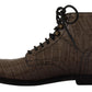 Dolce & Gabbana Gray Crocodile Leather Derby Boots