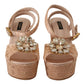 Dolce & Gabbana Pink Lace Taormina Platform Sandals Shoes