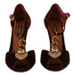 Dolce & Gabbana Brown Coppar Devotion Heart Sandals Shoes