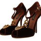 Dolce & Gabbana Brown Coppar Devotion Heart Sandals Shoes