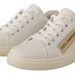 Dolce & Gabbana White Gold Leather Low Top Sneakers