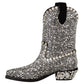 Dolce & Gabbana Black Suede Strass Crystal Cowgirl Boots