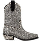 Dolce & Gabbana Black Suede Strass Crystal Cowgirl Boots