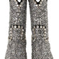 Dolce & Gabbana Black Suede Strass Crystal Cowgirl Boots