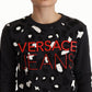 Versace Jeans Black Leopard Logo Sweater