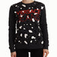 Versace Jeans Black Leopard Logo Sweater