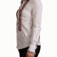 Dolce & Gabbana White Cotton Lace Long Sleeves Ruffle Collar Top Shirt