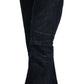 Ermanno Scervino Dark Blue Mid Waist Cotton Denim Straight Jeans