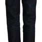 Ermanno Scervino Dark Blue Mid Waist Cotton Denim Straight Jeans