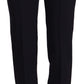 AGLINI Black High Waist Straight Pants