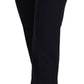 AGLINI Black High Waist Straight Pants