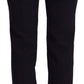 AGLINI Black High Waist Straight Pants