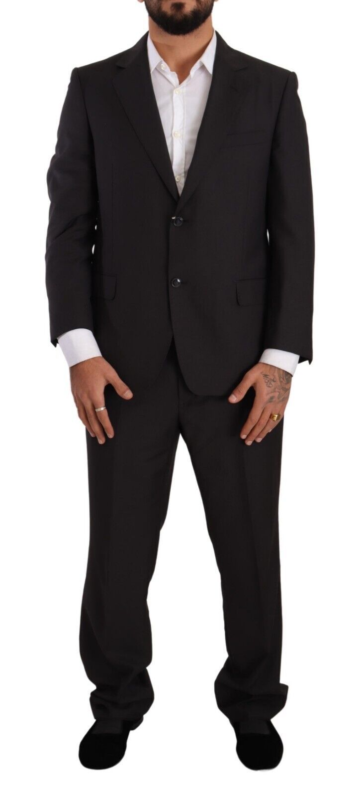 Domenico Tagliente Dark Gray Single Breasted Formal Suit