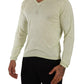 Domenico Tagliente Yellow V-neck Long Sleeves Pullover Sweater