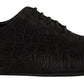 Dolce & Gabbana Black Caiman Leather Mens Oxford Shoes