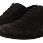 Dolce & Gabbana Black Caiman Leather Mens Oxford Shoes