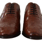 Dolce & Gabbana Brown Crocodile Leather Mens Formal Derby Shoes