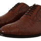 Dolce & Gabbana Brown Crocodile Leather Mens Formal Derby Shoes