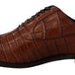 Dolce & Gabbana Brown Crocodile Leather Mens Formal Derby Shoes