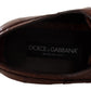 Dolce & Gabbana Brown Crocodile Leather Mens Formal Derby Shoes