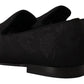 Dolce & Gabbana Black Jacquard Slippers Flats Loafers Shoes