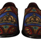 Dolce & Gabbana Multicolor Jacquard Crown Slippers Loafers Shoes