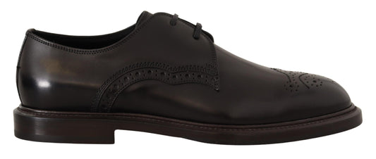 Dolce & Gabbana Black Leather Dress Formal Derby Shoes